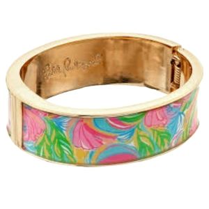 Lilly PULITZER Gold Tone Multi Boca Bangle Bracelet New